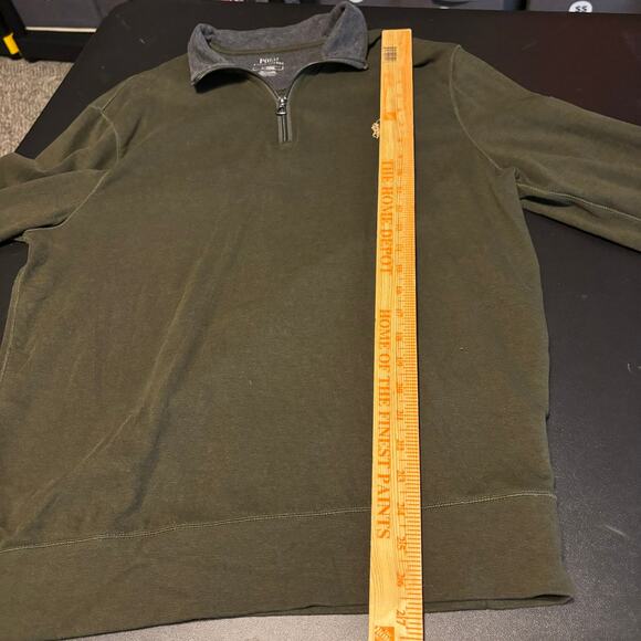 Polo Ralph Lauren Luxury Green 1/4 Zip Cotton Viscose Blend Men's size Medium M - Picture 4 of 7